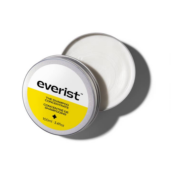Everist shampoo concentrate container on a white background
