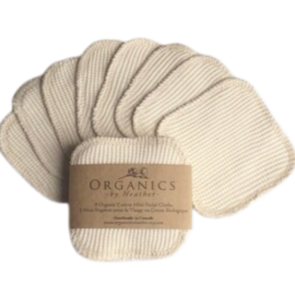 8 pack mini waffle washcloths Organics by Heather 2ply