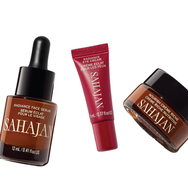 Containers of product included in the Sahajan Radiance Ritual Set
