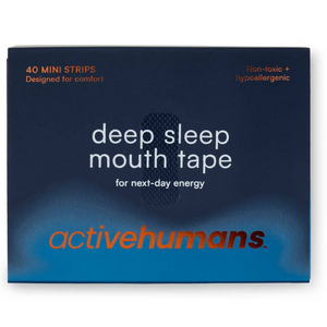 Box of deep sleep mouth tape by activehumans on a white background