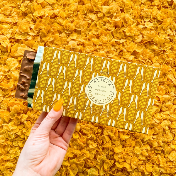 Alicja Confections Corn and Cereal 33.6% milk chocolate