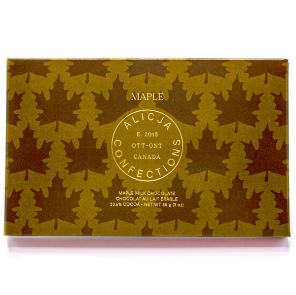 Alicja Confections Maple 33.6% Milk Chocolate made in Canada