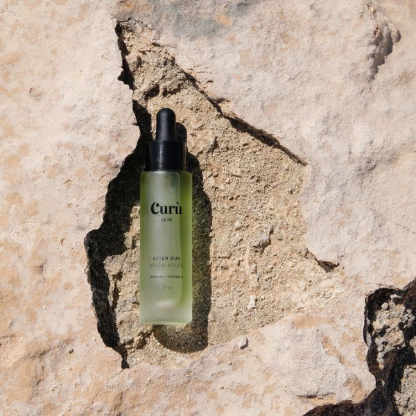 Bottle of Curu Skin after sun facial serum