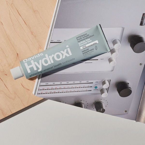 tube of Davids Hydroxyapatite Whitening Peppermint Toothpaste