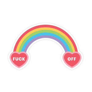 Fuck Off Rainbow Vinyl Sticker Pretty by Her