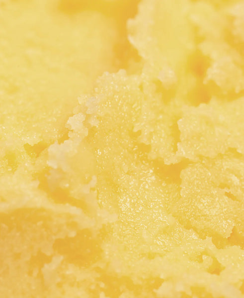 Close-up of a textured yellow Ghee