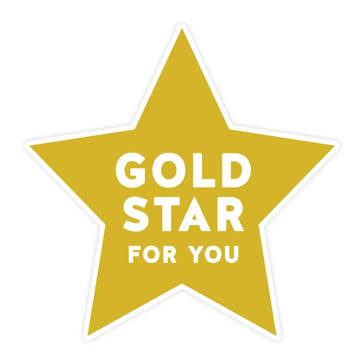 Gold Star For You vinyl Sticker Pretty by Her