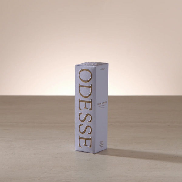 Odesse product packaging on a neutral background