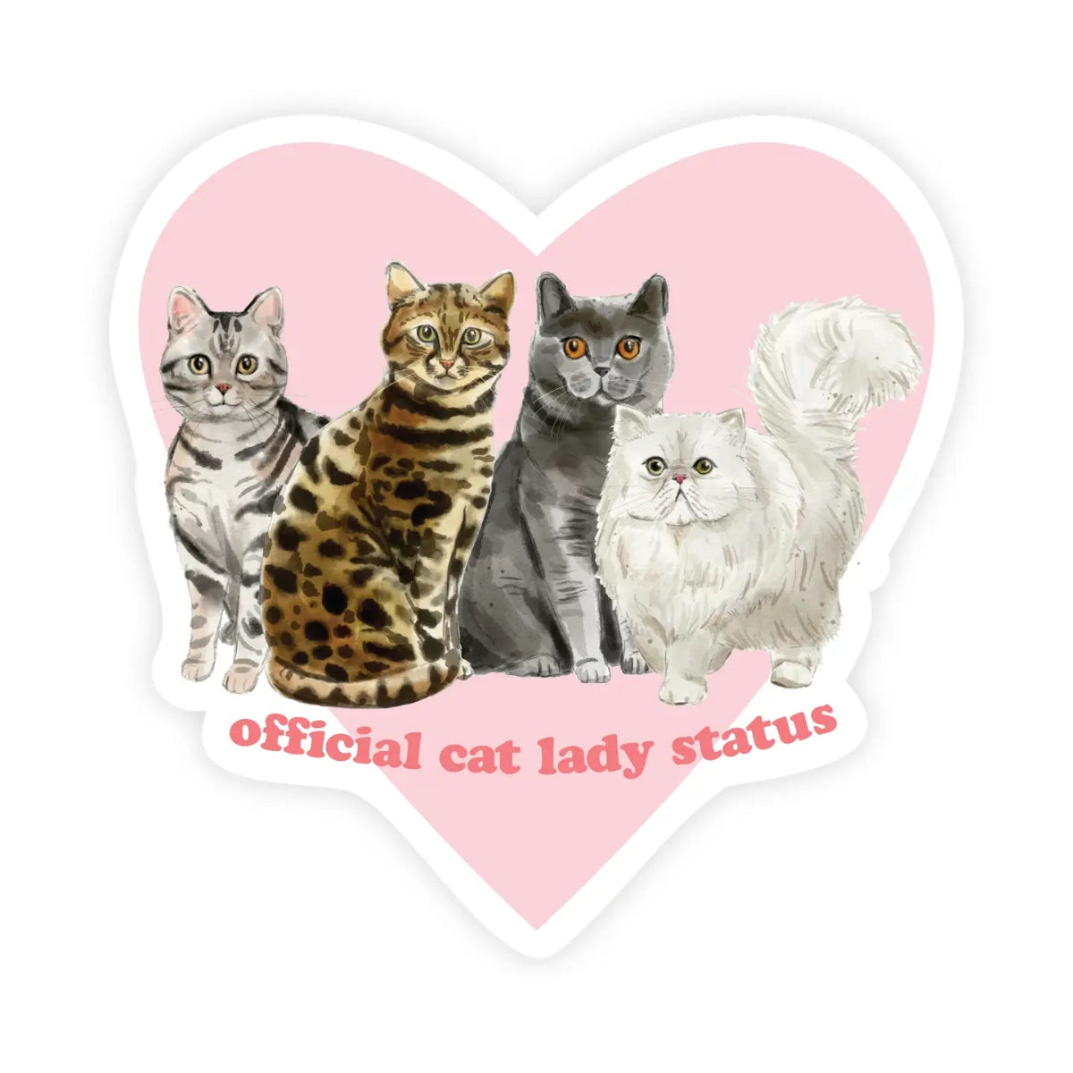 Official Cat Lady Status vinyl sticker Pretty by Her