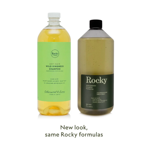 Old Rocky Mountain Soap Company branding versus the new Rocky branding