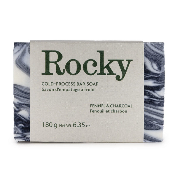 Rocky mountain soap company Bar Soap 180g Fennel & Charcoal cold pressed made in canada