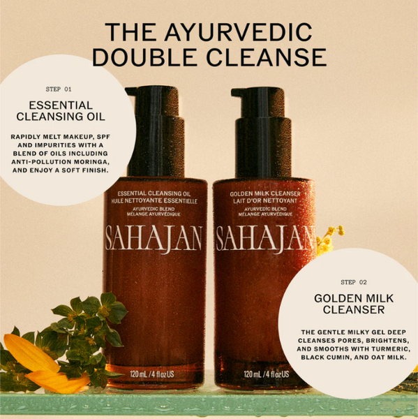 Double cleanser with Sahajan Golden Milk and Oil Cleansers