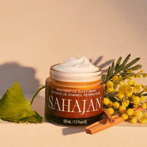 Open Jar of Sahajan Restorative Sleep Mask