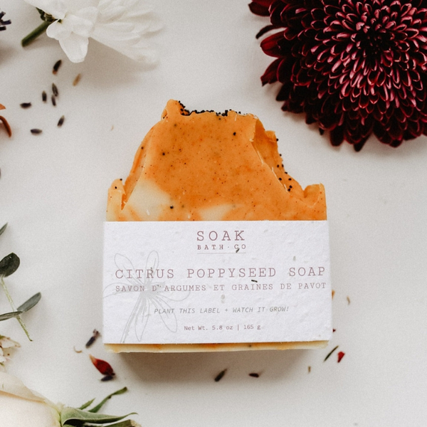 Soak Bath Co. Citrus Poppyseed Bar Soap 