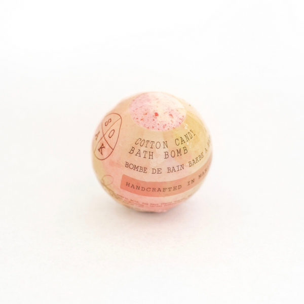Soak Bath Co. Cotton Candy Bath Bomb made in Canada