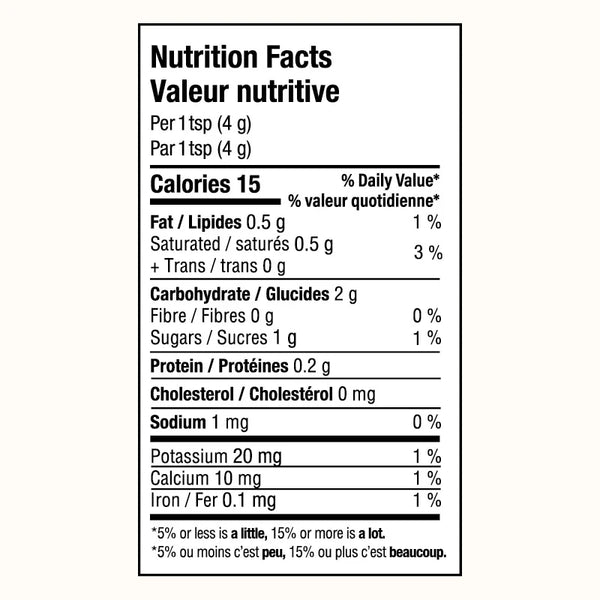 Nutrition facts for sachet of Blume Superfood Latte Vanilla Chai