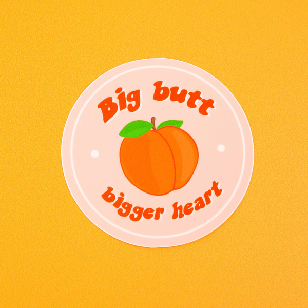 Big Butt, Bigger Heart Sticker by Party Mountain Paper Co