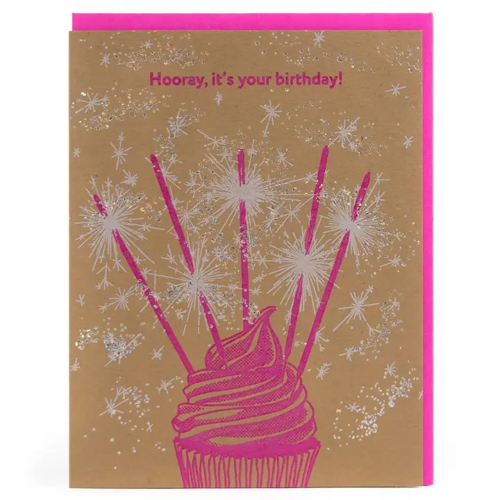 Birthday Sparklers Cupcake Card by Porchlight Press