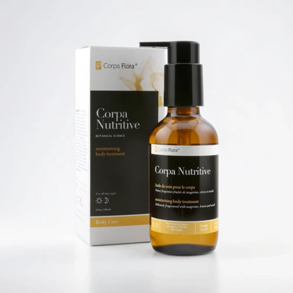 Corpa Nutritive body treatment bottle and packaging on a white background
