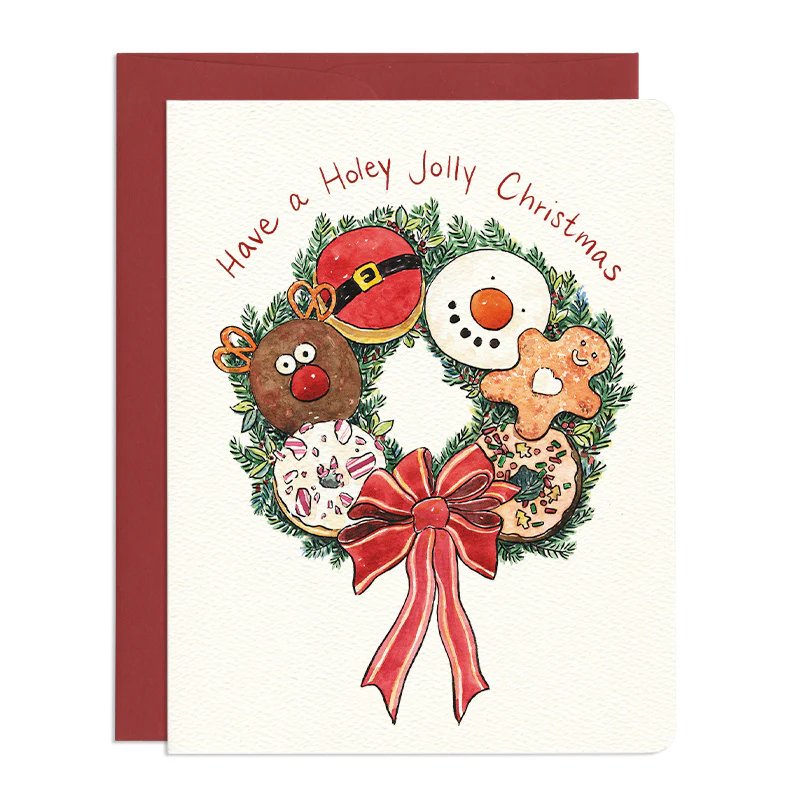 Holey Jolly Christmas - Holiday Greeting Card by Gotamago