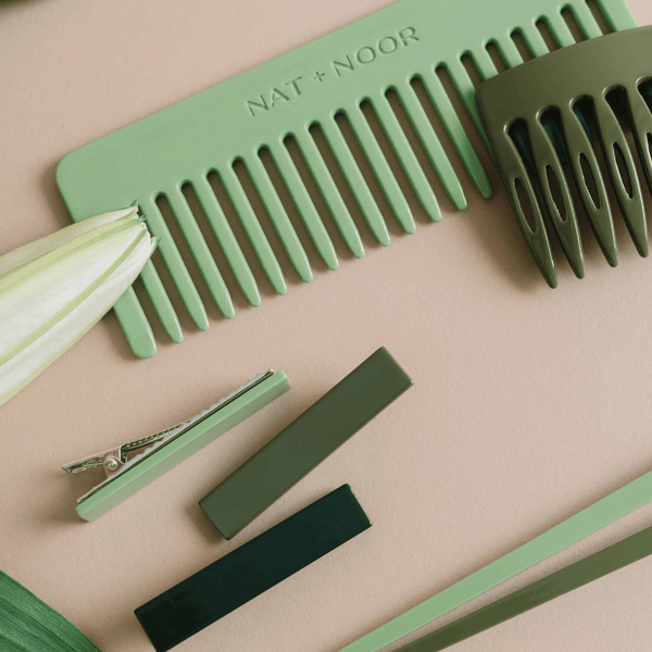 Kiwi Green Wide Toothed Comb by Nat + Noor
