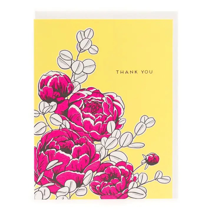 Peonies Thank You Card by Porchlight Press