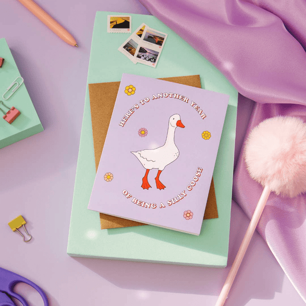 Silly Goose Birthday Card by Party Mountain Paper Co