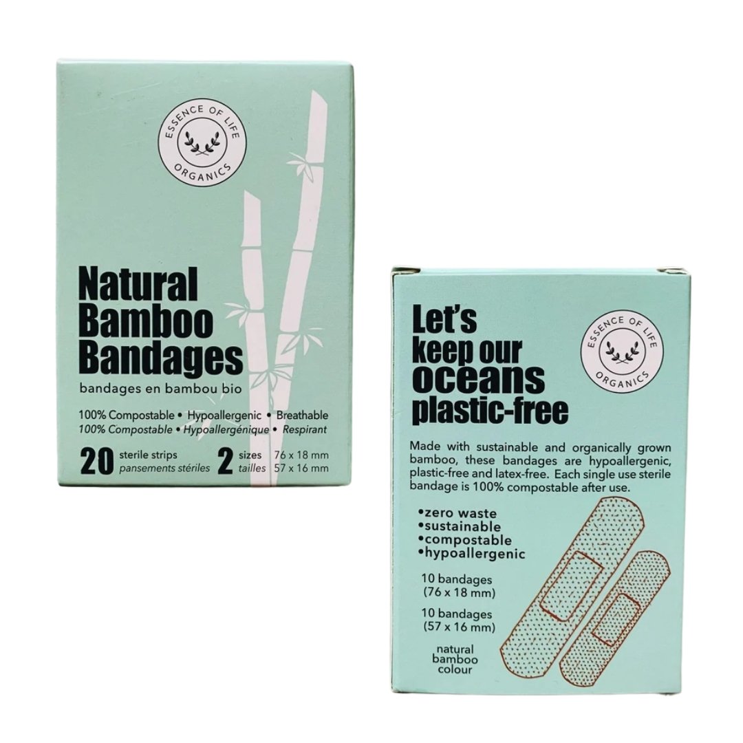 100% biodegradable Bamboo bandages, 20 strips (2 sizes) by Essence of Life