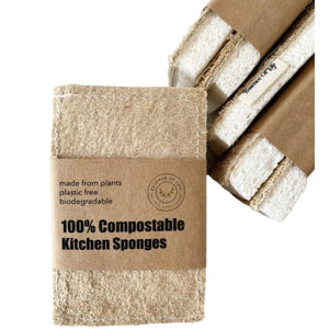100% Compostable Kitchen Sponges, 2 pack by Essence of Life
