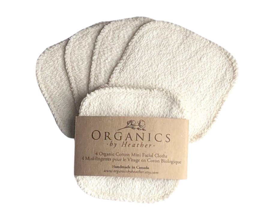 2 ply Organic Cotton Mini Facial Cloths (4 pk) by Organics by Heather