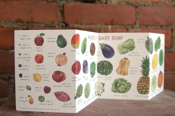 40 Weeks of Baby Bump Accordion Card by Gotamago