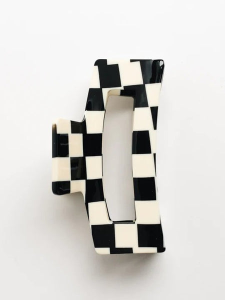 Black Checkered Hair Claw by Nat + Noor