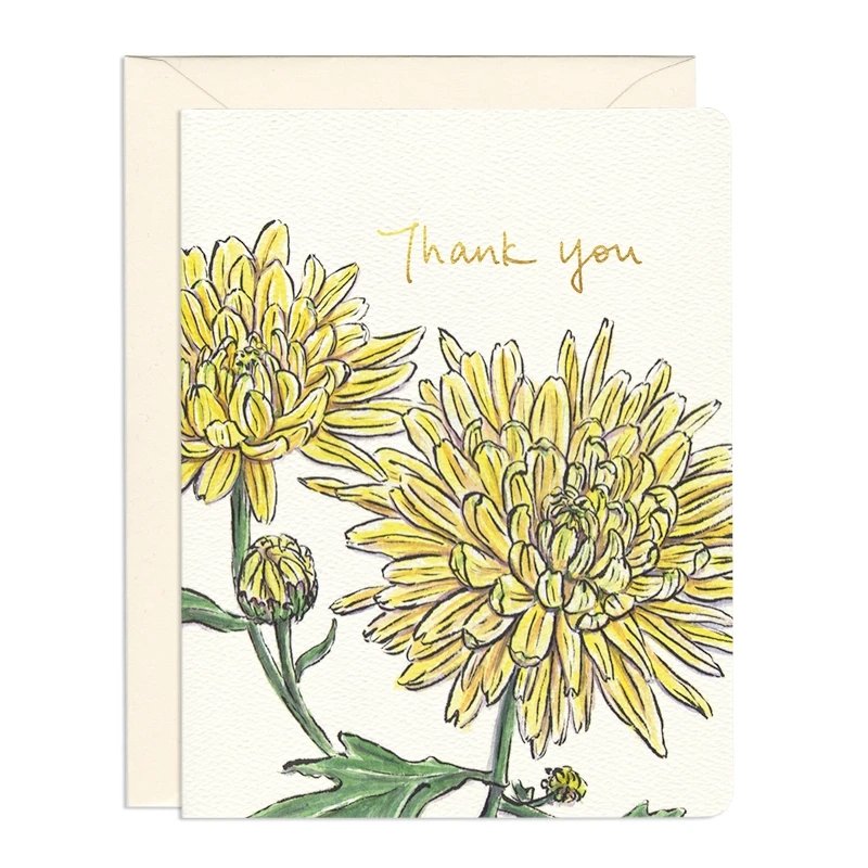 Chrysanthemum Thank You Card by Gotamago