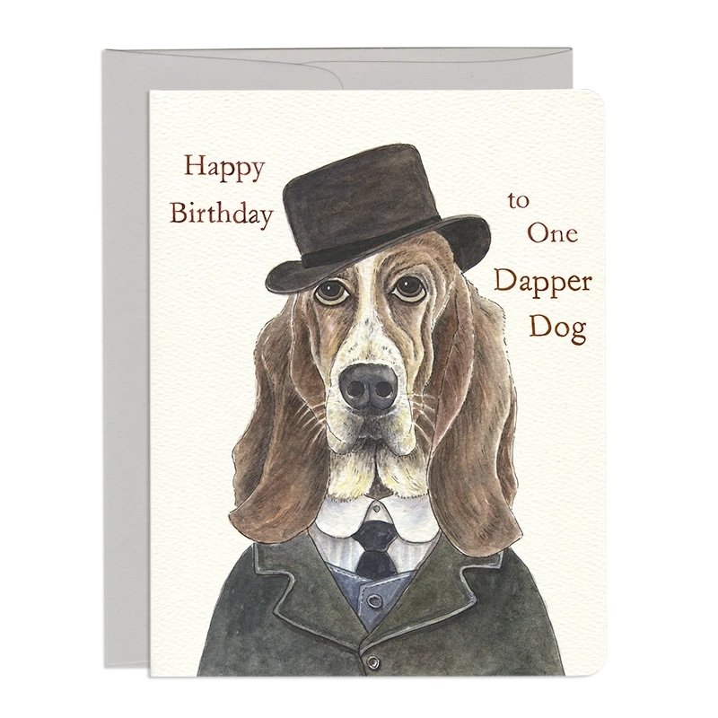 Dapper Dog Card by Gotamago