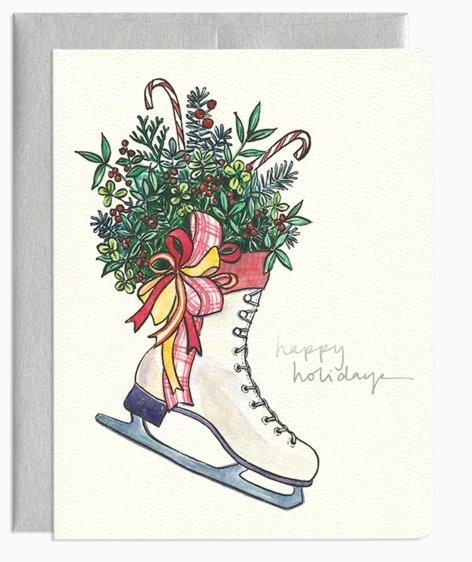Figure Skate Wreath Card by Gotamago