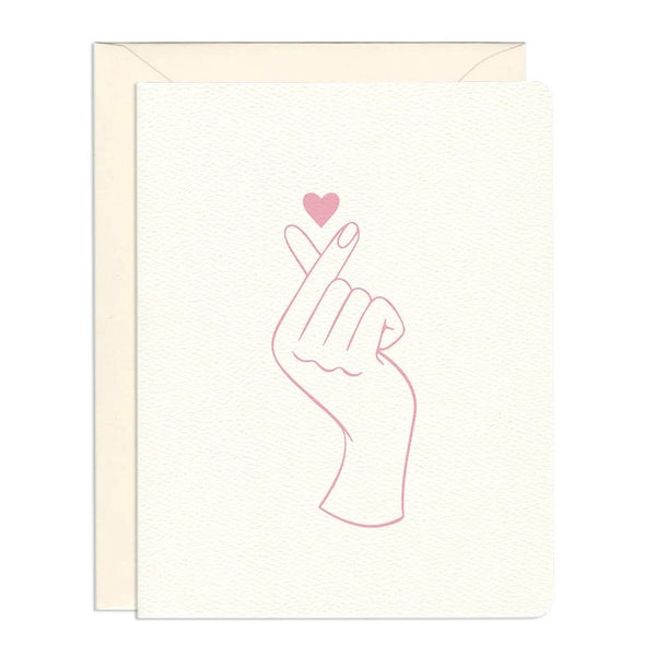 Finger Heart Letterpressed Card by Gotamago