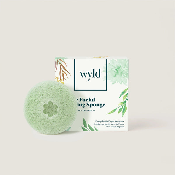 French Green Clay Konjac Face Sponge by Wyld Skincare