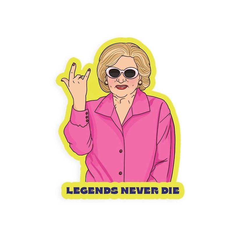Legends Never Die Betty Sticker by Party Mountain Paper Co