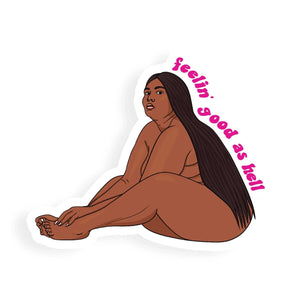 Lizzo Good as Hell Sticker by Party Mountain Paper Co