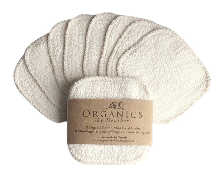 Organic Cotton Mini Facial Cloths (8 pk) by Organics by Heather