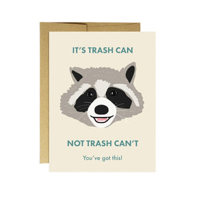Raccoon Trash Can Card by Party Mountain Paper Co