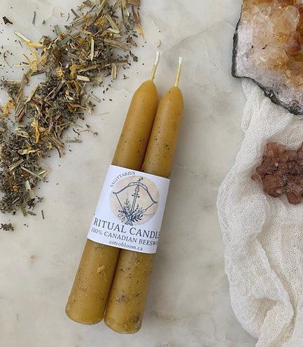 Sagittarius Beeswax Ritual Candles by Astrobloom