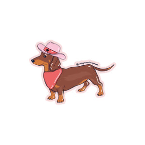 Weenie Dog Cowboy Sticker by Party Mountain Paper Co