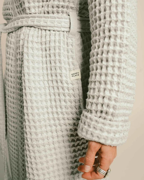 Weightless Waffle Robe in Silver by Happy Place